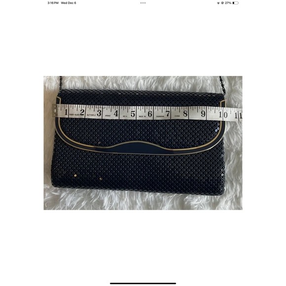 Marlo Metal Mesh Evening Bag Vintage Purse Navy Blue Crossbody/Shoulder READ - Picture 6 of 9